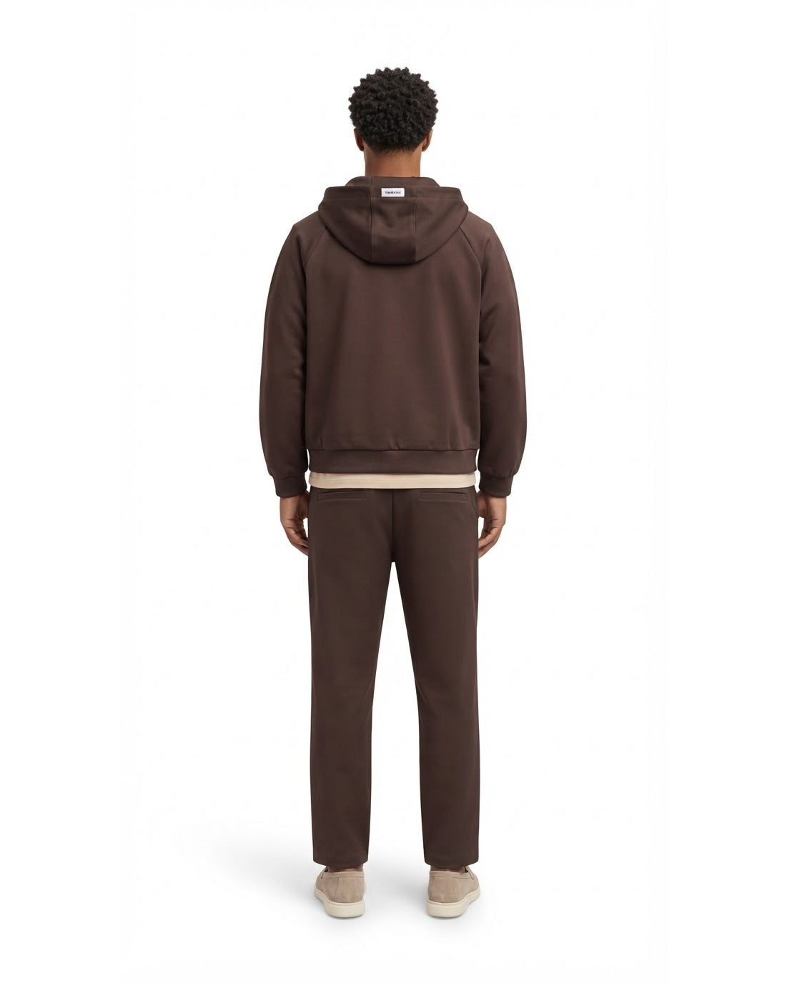 Ensemble Veste à Capuche Marron & Pantalon Marron + Baskets