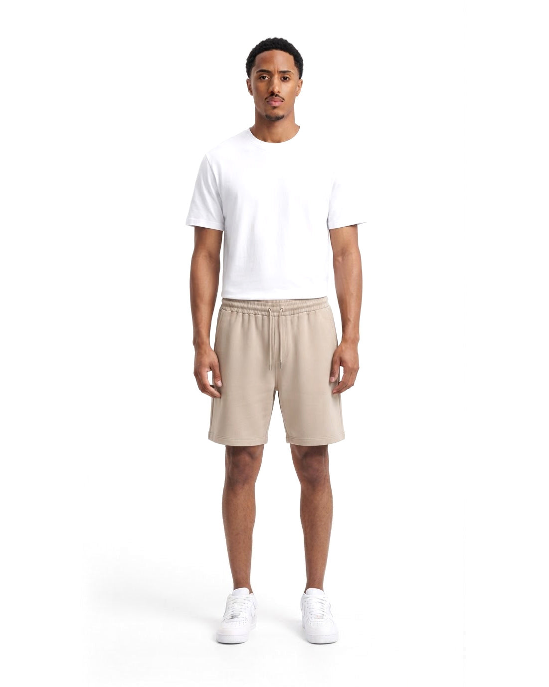 Ensemble T-shirt Blanc & Short Beige