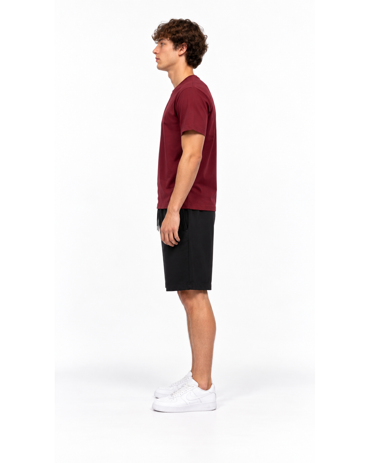 Ensemble T-shirt Bordeaux & Short Noir