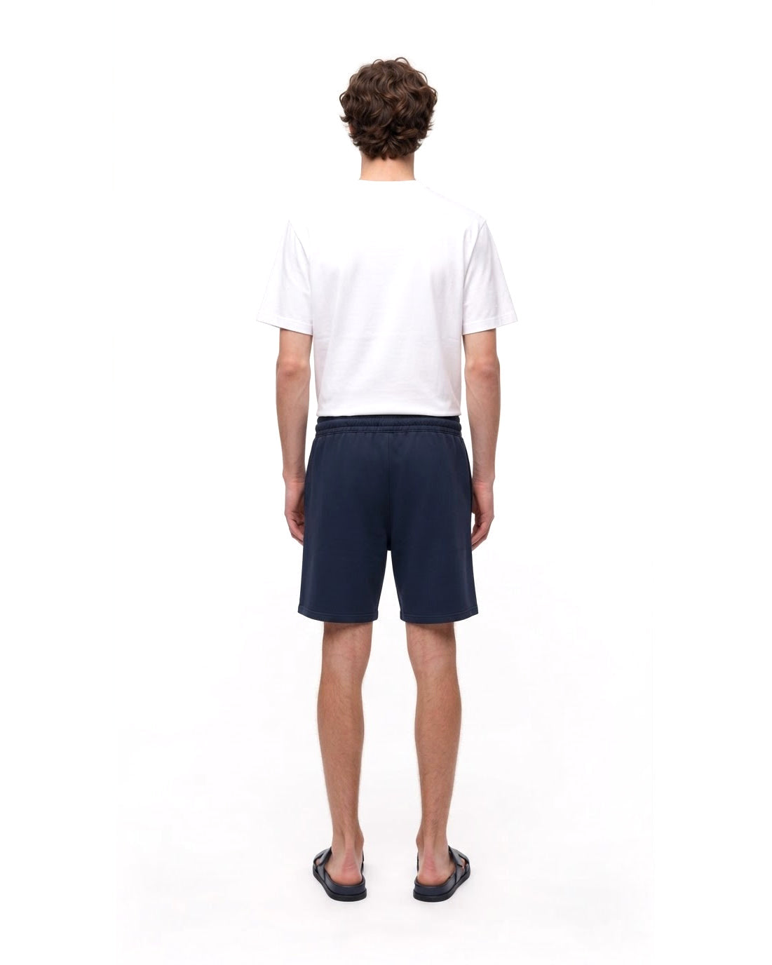 Ensemble T-shirt Blanc & Short Marine + Sandales