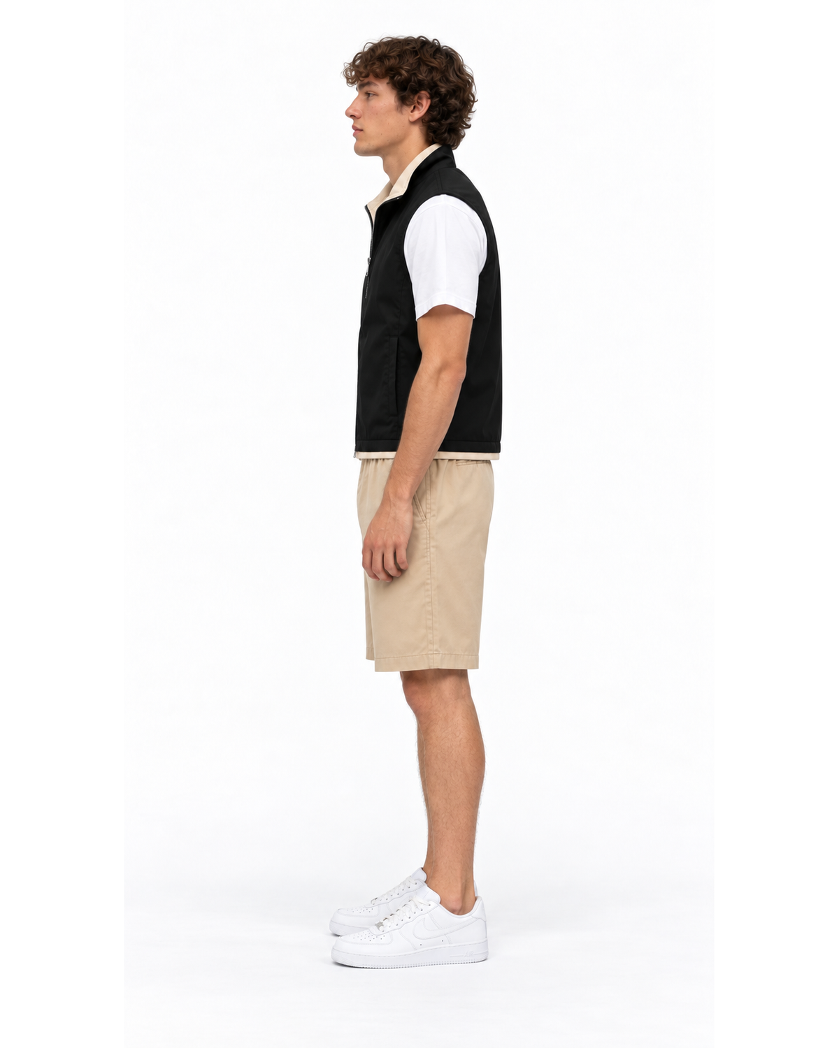 Ensemble Gilet Sans Manches Noir & Short Beige