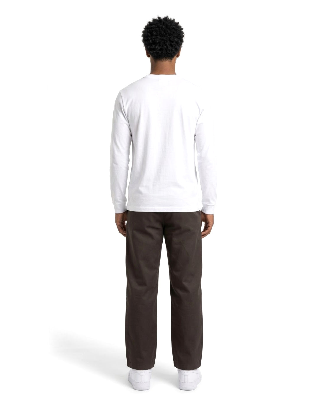 Ensemble T-shirt Manches Longues Blanc & Pantalon Marron