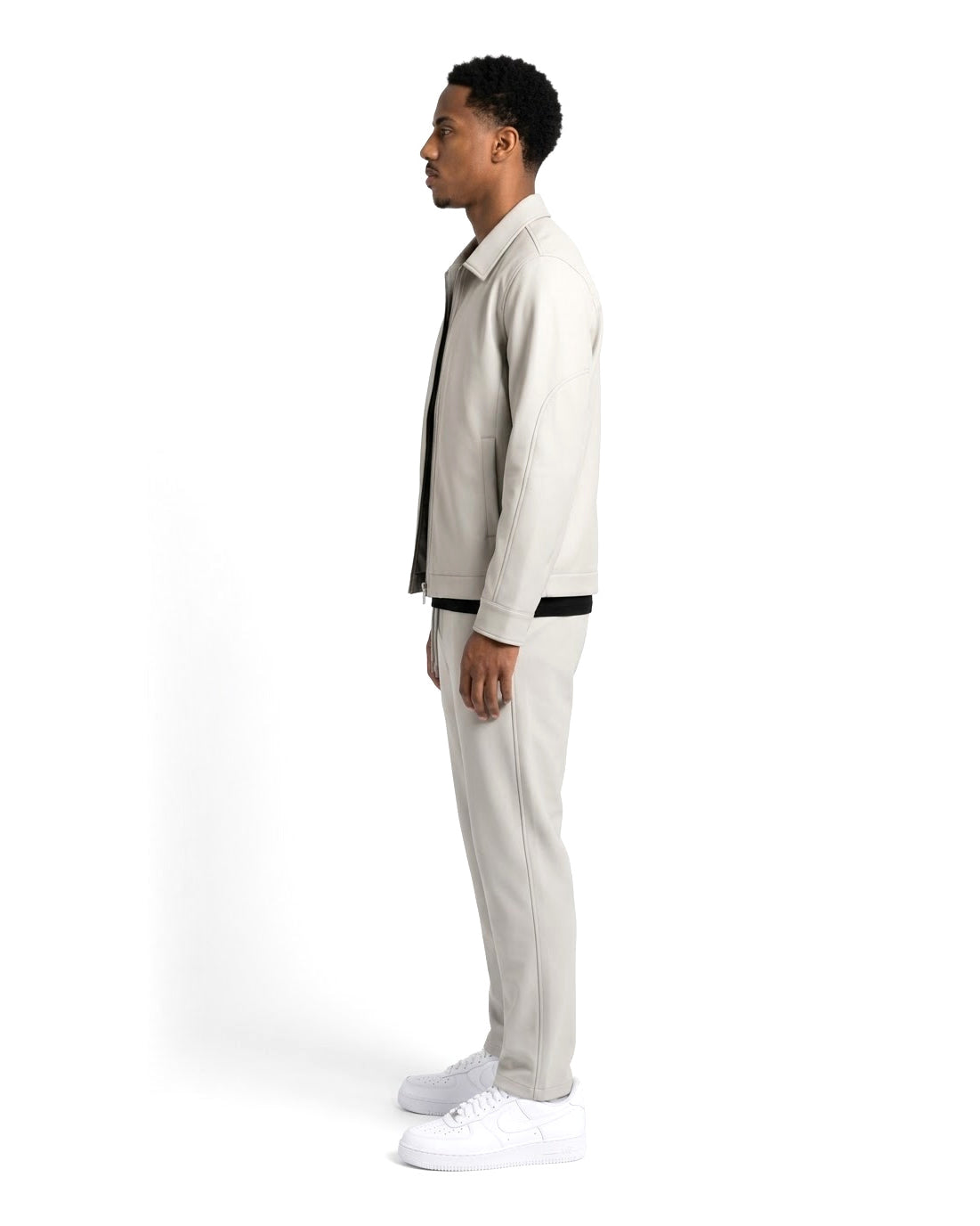Ensemble Veste Écrue & Pantalon Gris Clair
