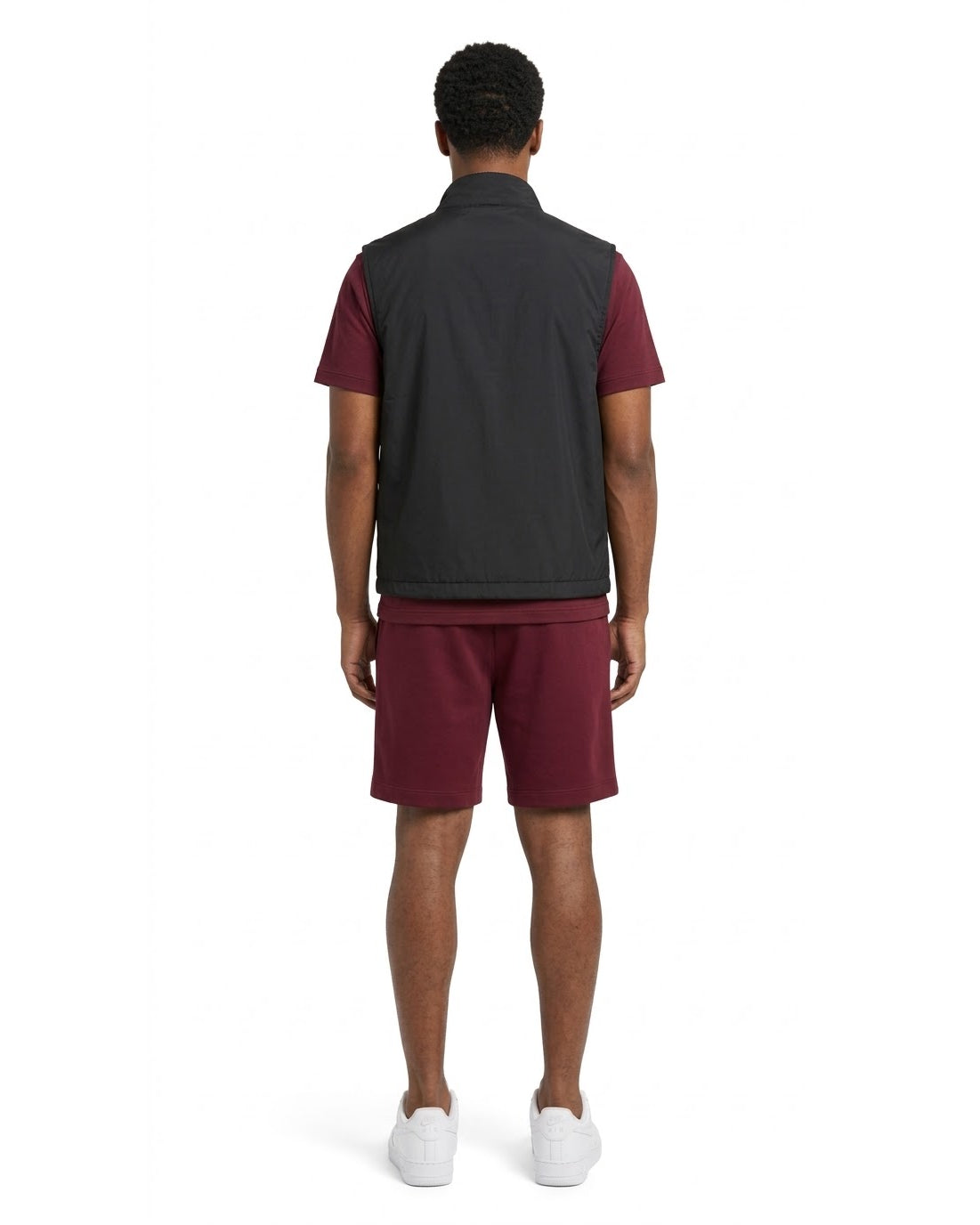 Ensemble Gilet Sans Manches Noir & Short Bordeaux