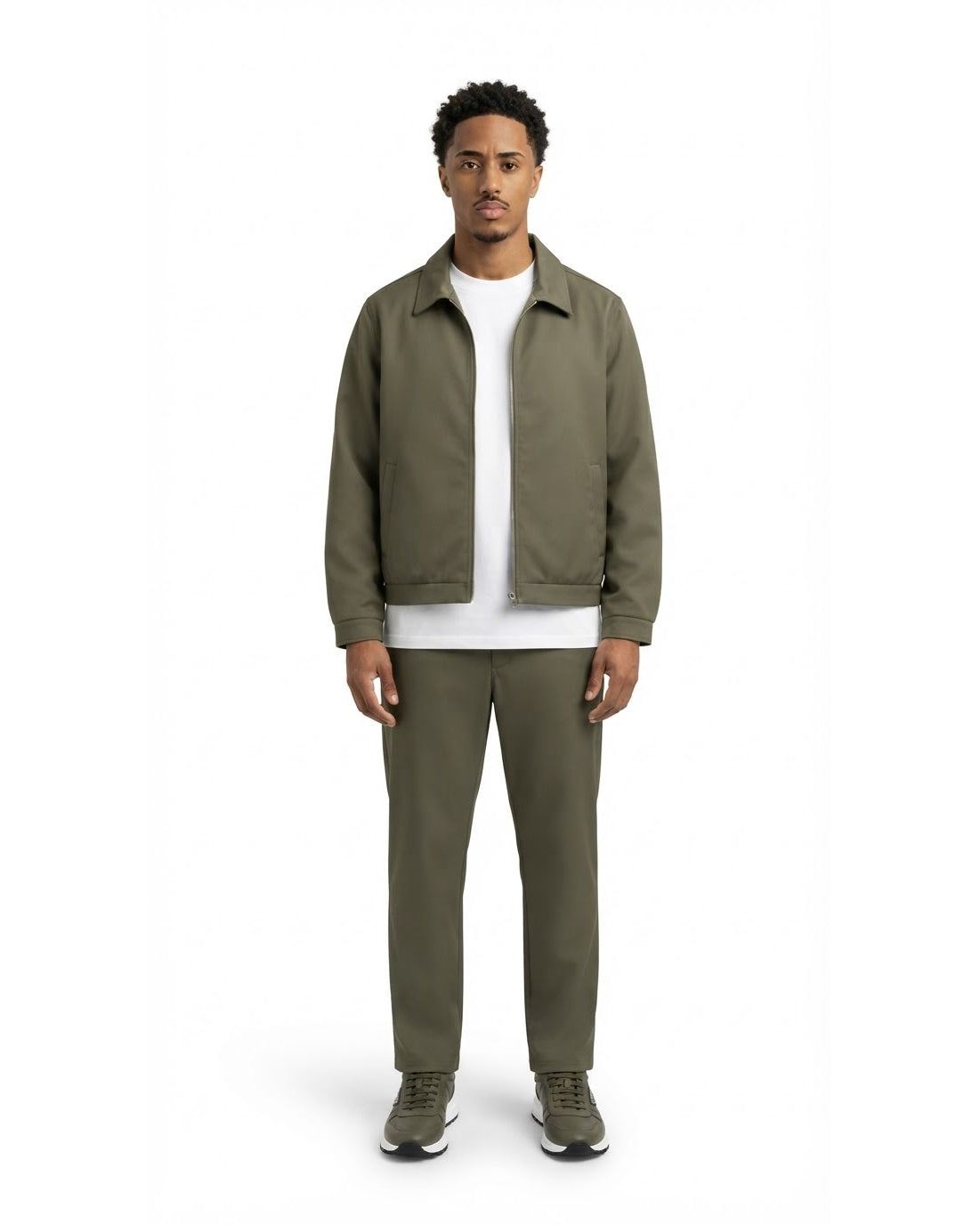 Ensemble Veste Kaki & Pantalon Kaki + Baskets