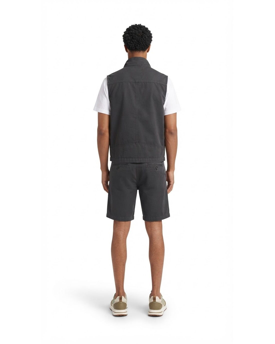 Ensemble Gilet Sans Manches Gris Anthracite & Short Gris Anthracite