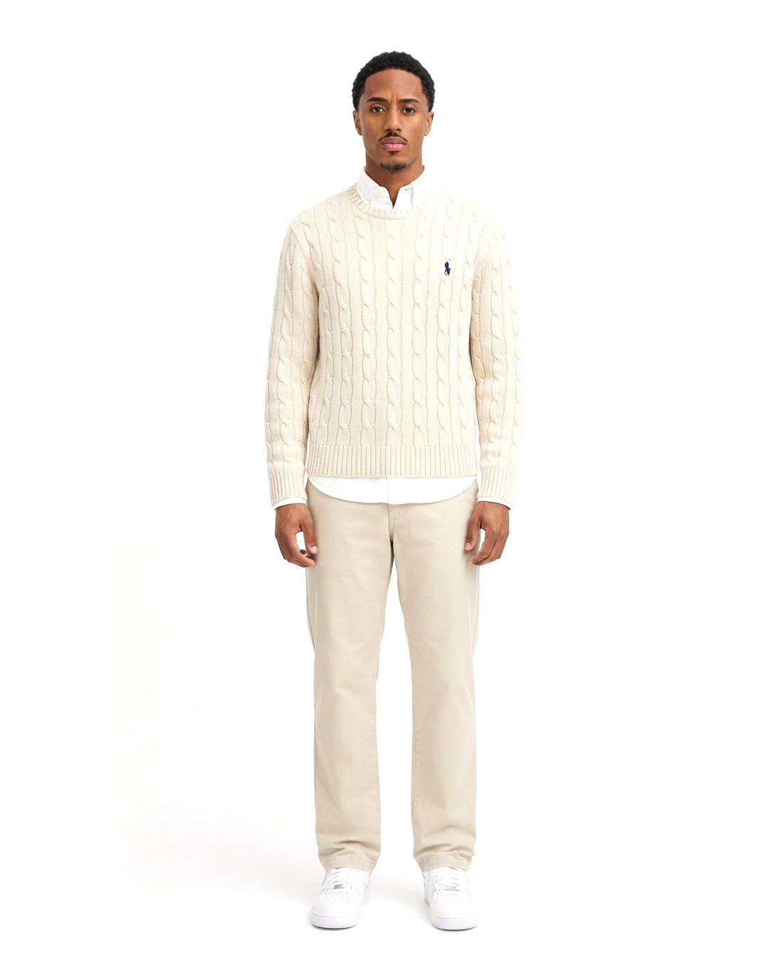 Pull Torsadé Écru
