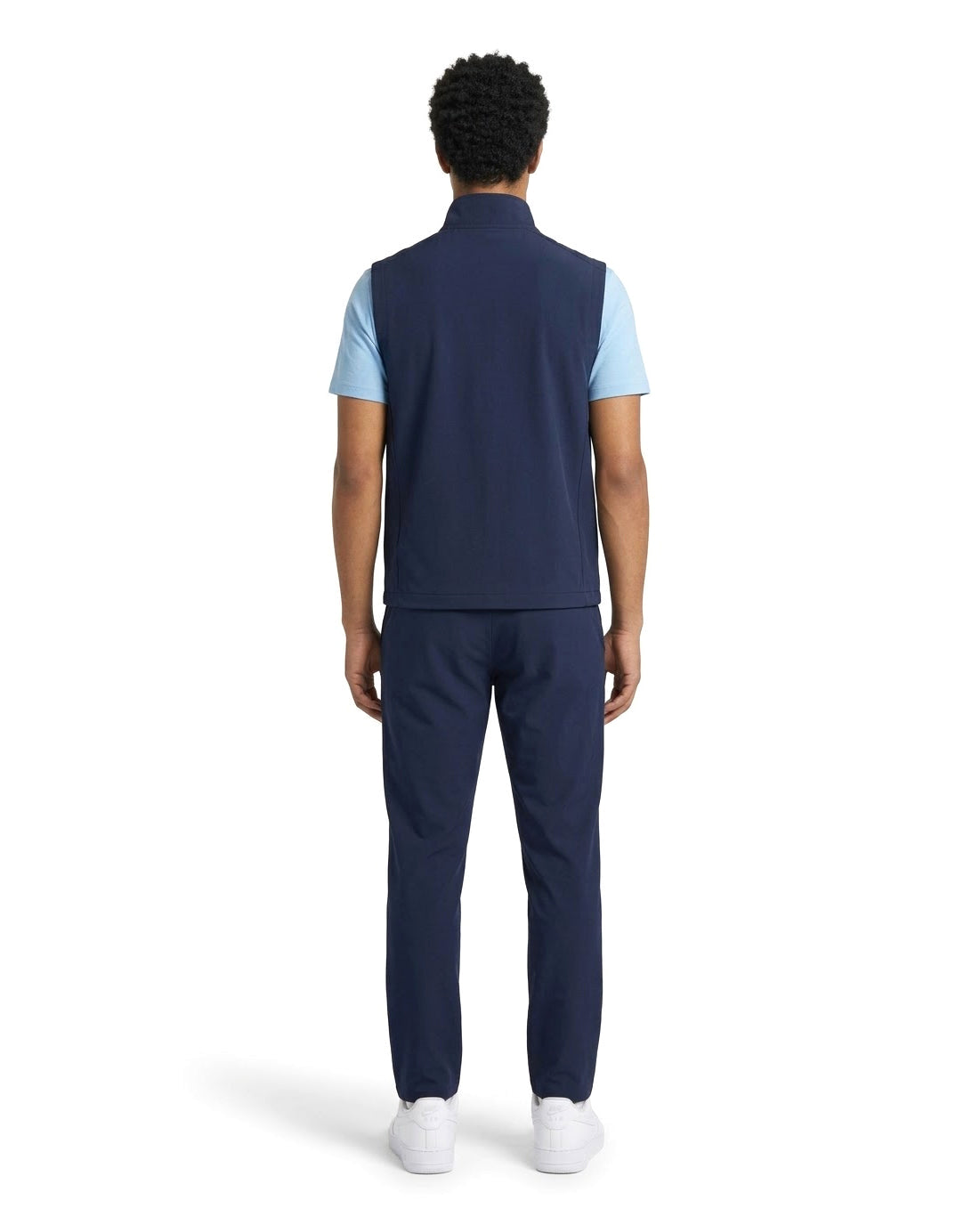 Ensemble Gilet Sans Manches Marine, T-shirt Bleu Ciel & Pantalon Marine