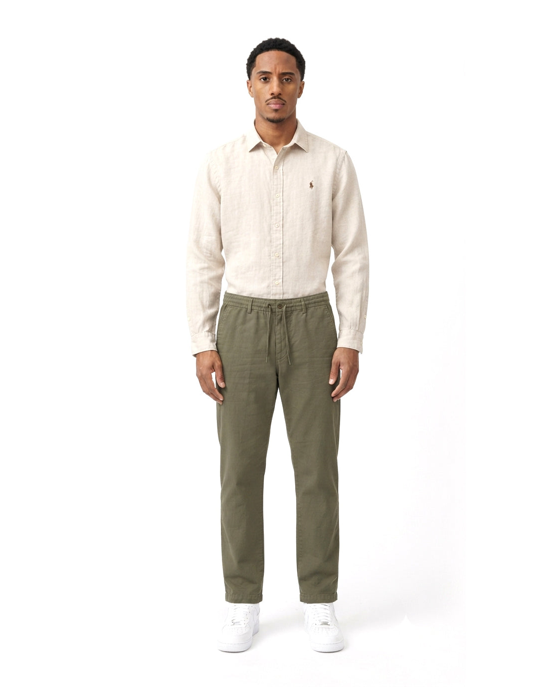 Ensemble Chemise en Lin Écrue & Pantalon Kaki