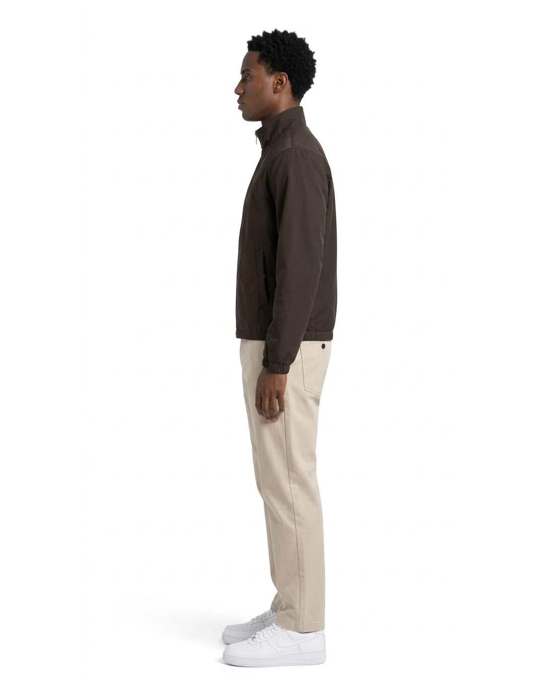 Ensemble Veste Zippée Marron & Pantalon Beige