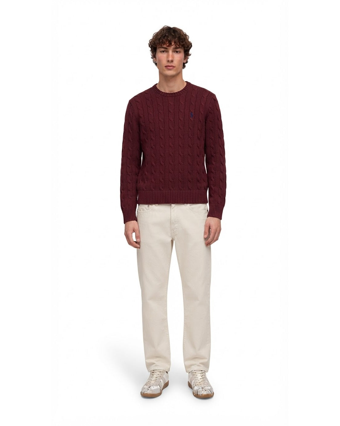 Pull Torsadé Bordeaux