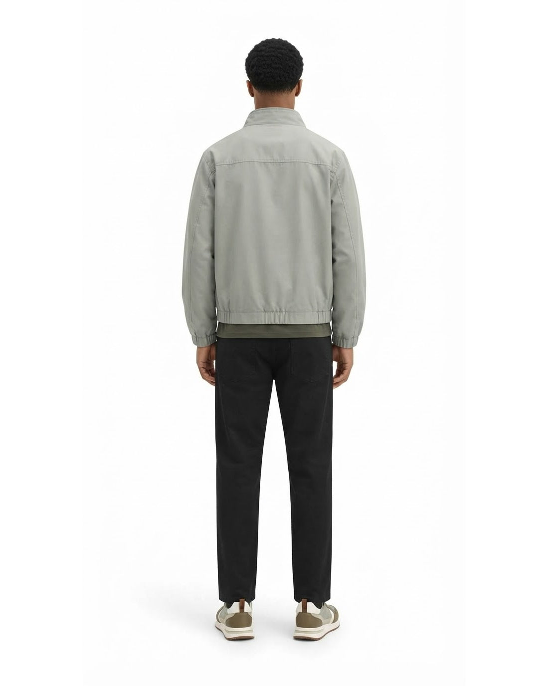 Ensemble Veste Vert Sauge & Pantalon Noir + Baskets