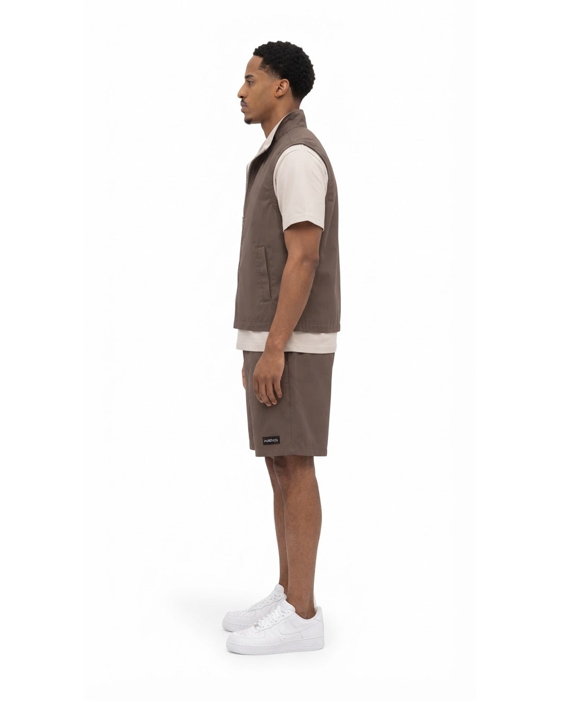 Ensemble Gilet Sans Manches Taupe & Short Taupe