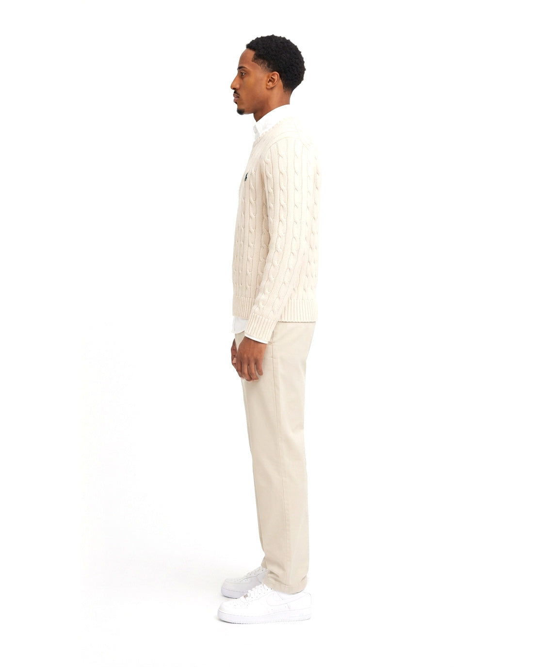 Ensemble Pull Torsadé Écru & Pantalon Écru