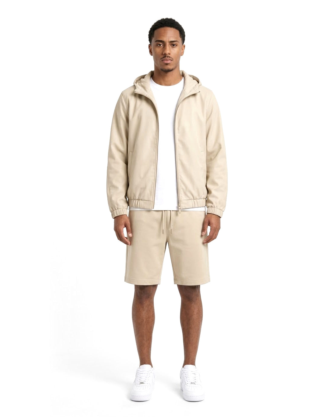 Ensemble Veste à Capuche Beige & Short Beige
