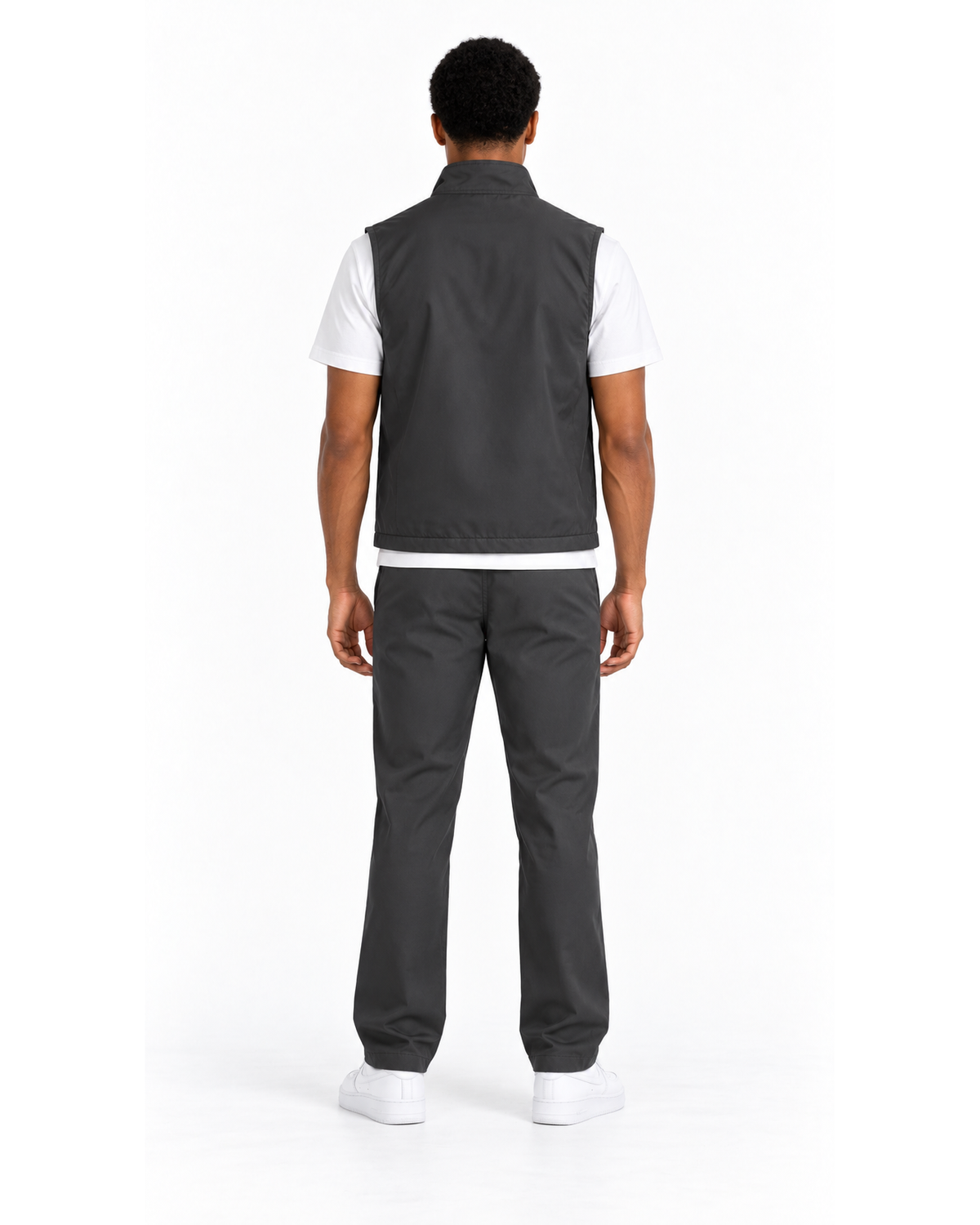 Ensemble Gilet Sans Manches Gris Anthracite & Pantalon Gris Anthracite