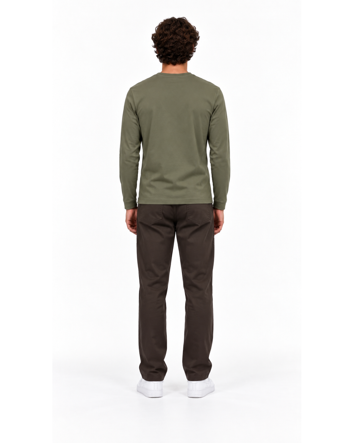 Ensemble T-shirt Manches Longues Kaki & Pantalon Marron