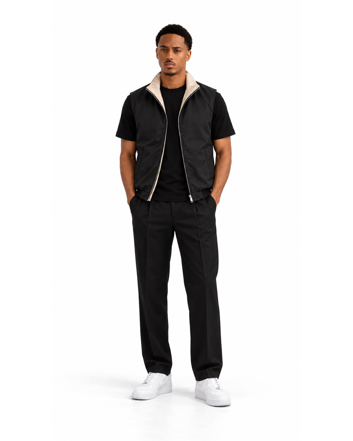 Ensemble Gilet Sans Manches Noir & Pantalon Noir