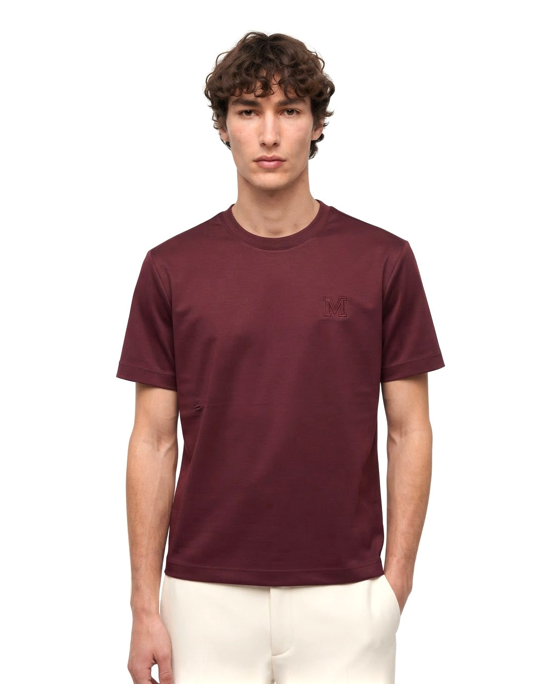 Ensemble T-shirt Bordeaux & Pantalon Écru