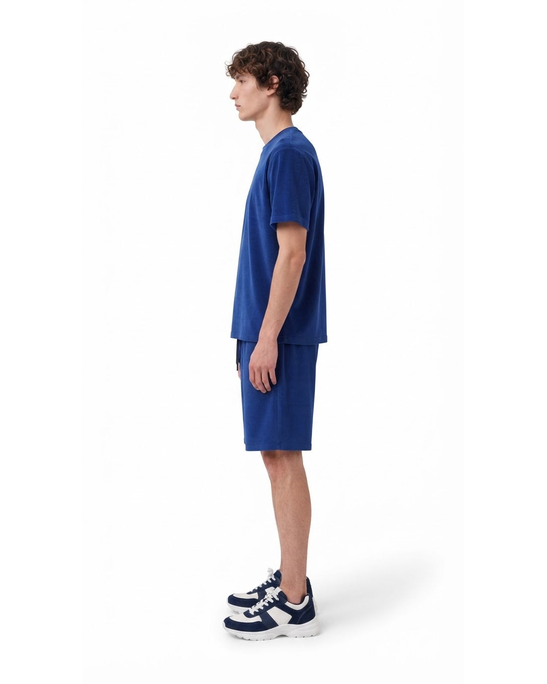 Ensemble T-shirt Éponge Bleu Roi & Short Bleu Roi + Baskets