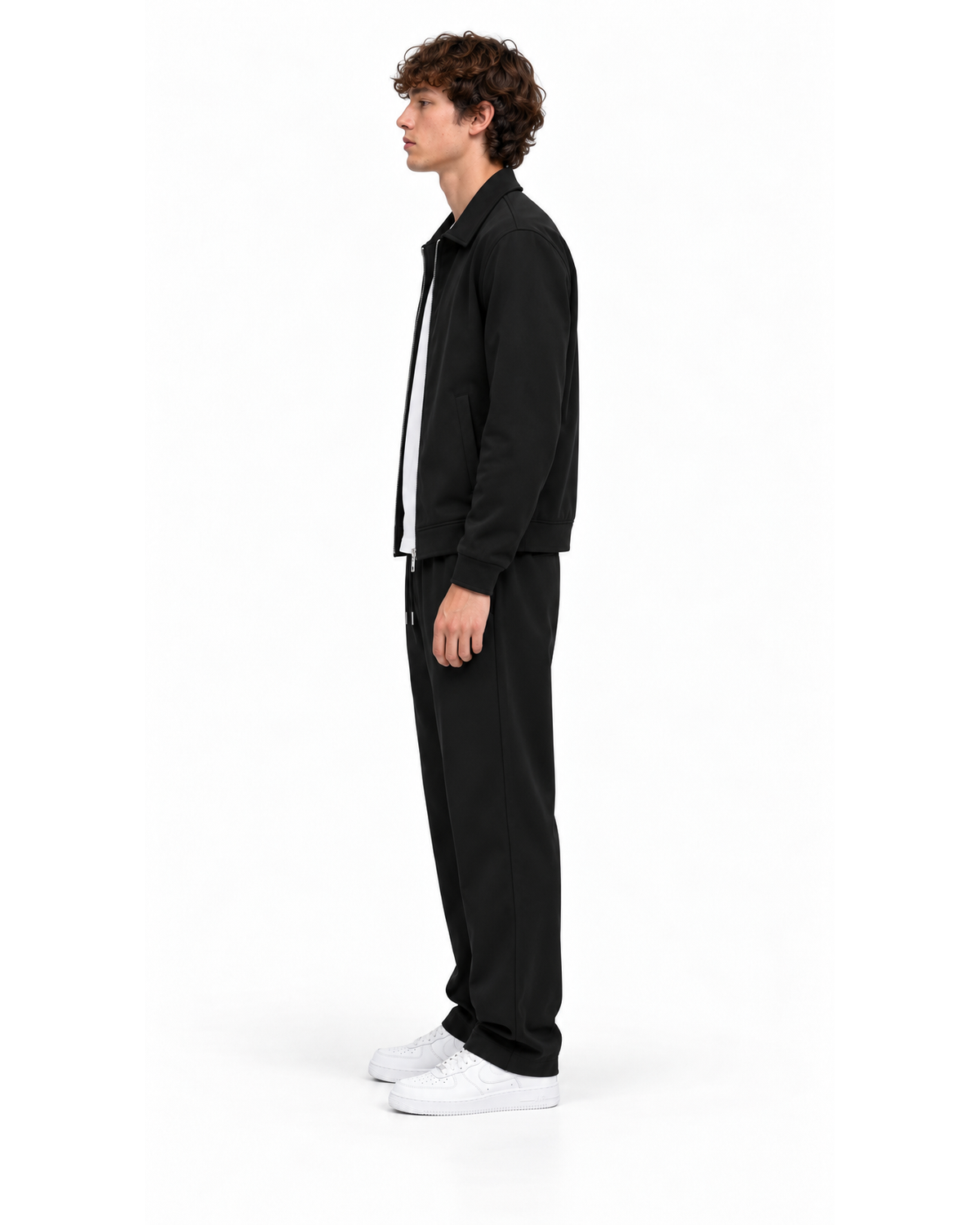 Ensemble Veste Noire & Pantalon à Cordon Noir
