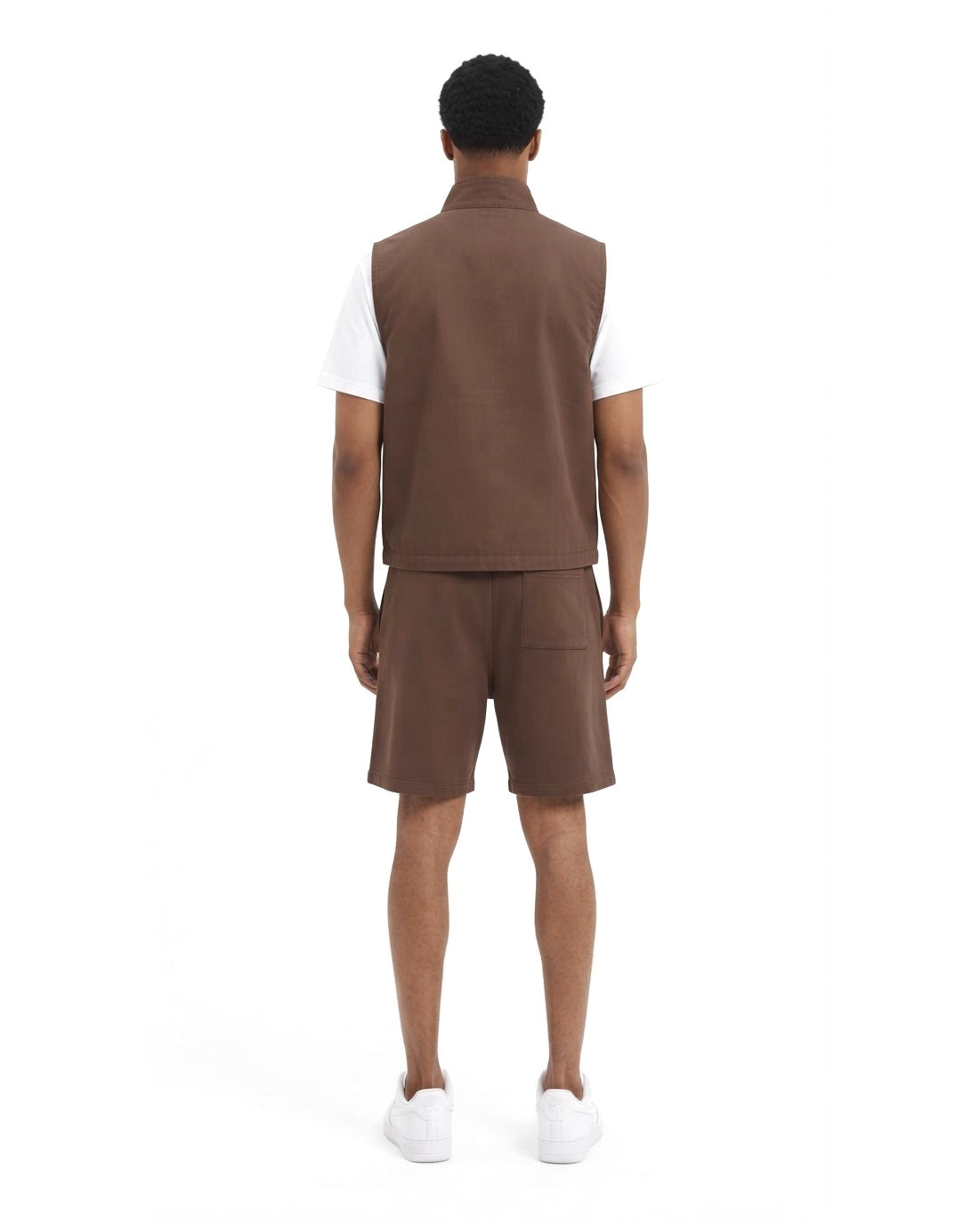 Ensemble Gilet Sans Manches Marron & Short Marron