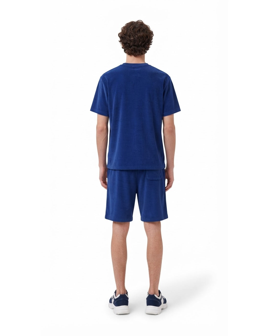 Ensemble T-shirt Éponge Bleu Roi & Short Bleu Roi + Baskets