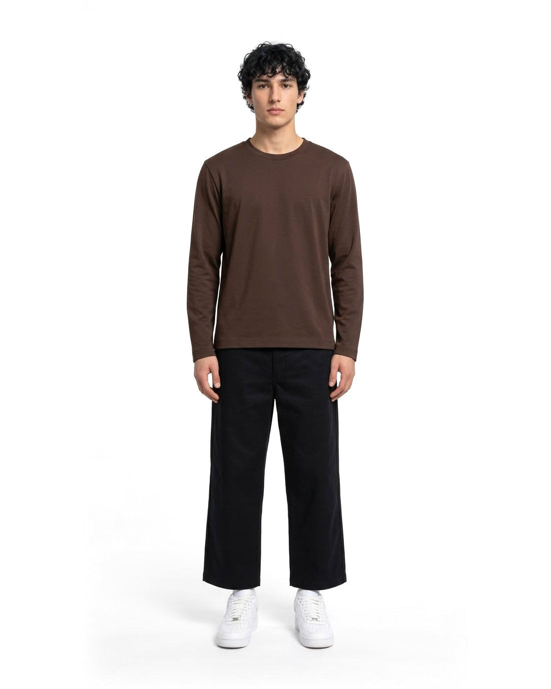 T-shirt Manches Longues Marron