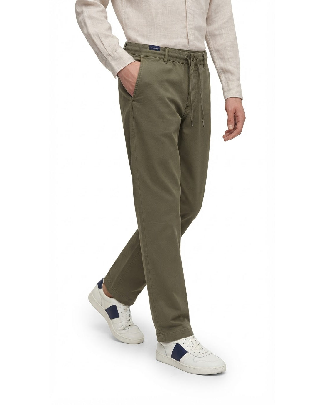 Pantalon à Cordon Kaki