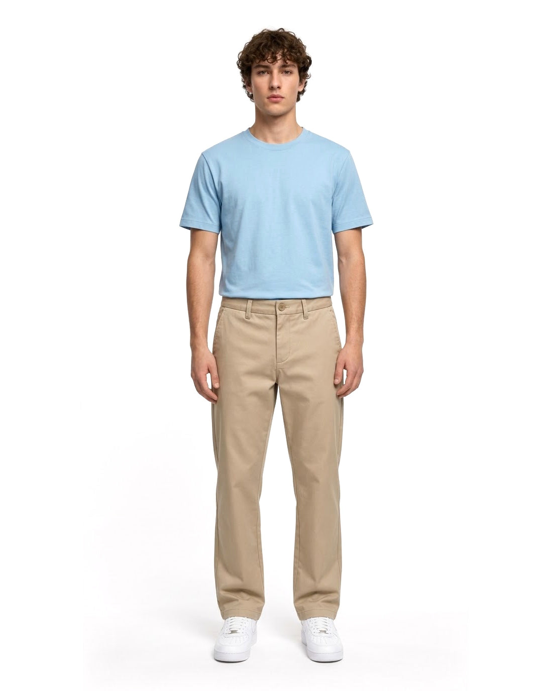 Ensemble T-shirt Bleu Ciel & Pantalon Beige