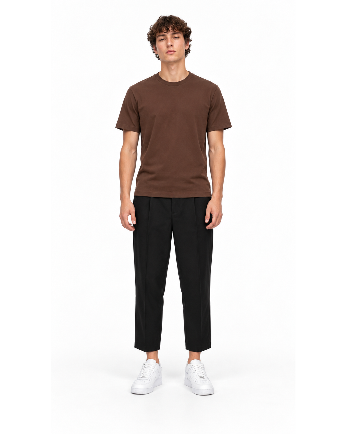 Ensemble T-shirt Marron & Pantalon Noir