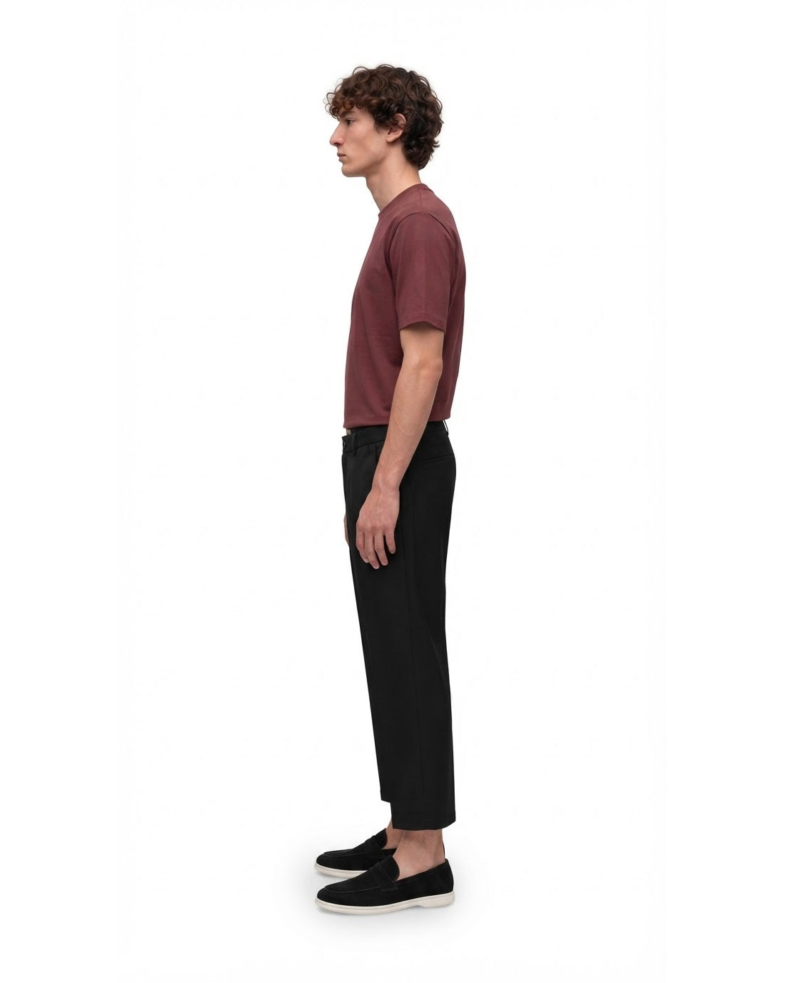 Ensemble T-shirt Bordeaux & Pantalon Noir + Chaussures
