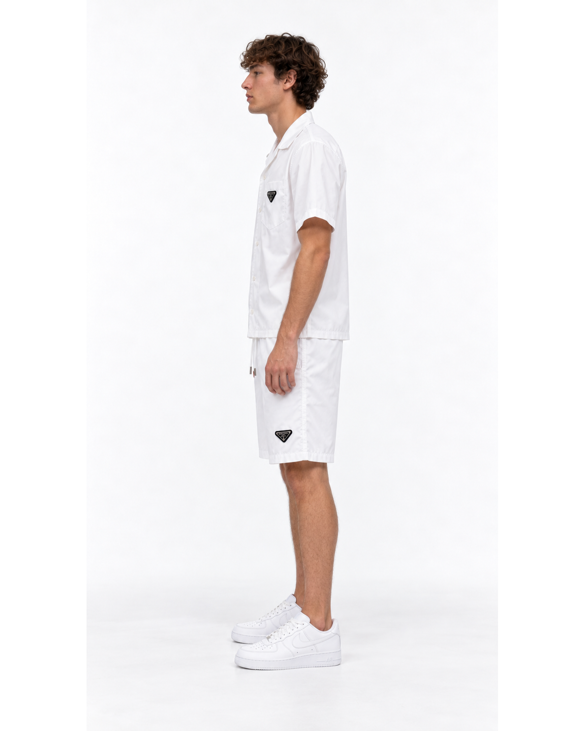 Ensemble Chemise Manches Courtes Blanche & Short Blanc