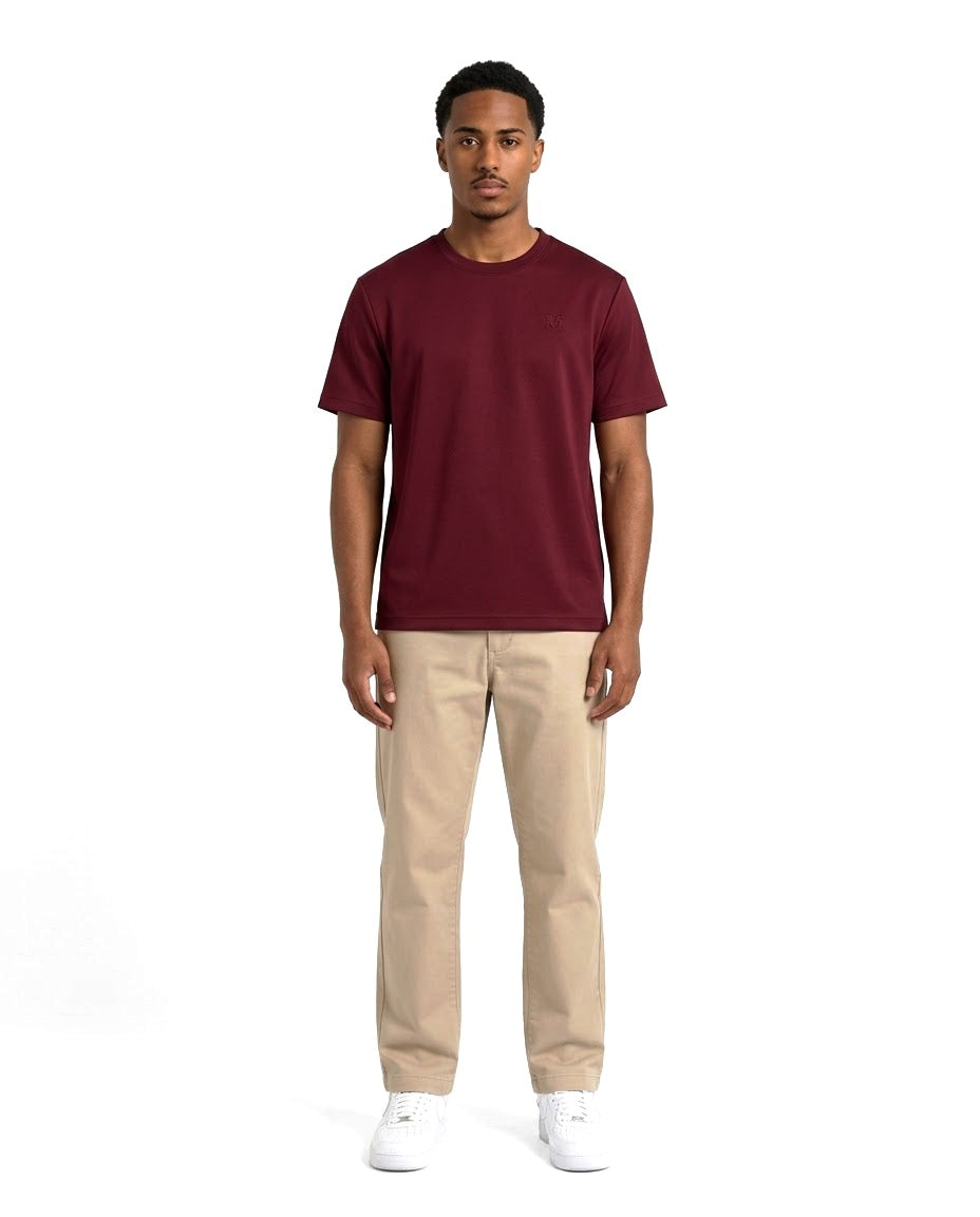 Ensemble T-shirt Bordeaux & Pantalon Beige