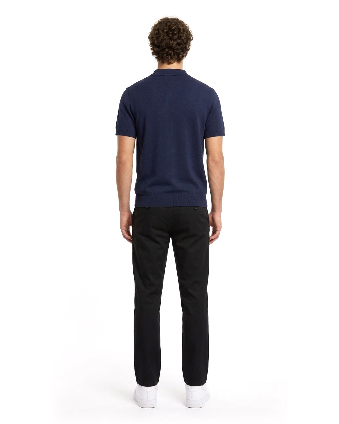 Ensemble Polo Maille Marine & Pantalon Noir