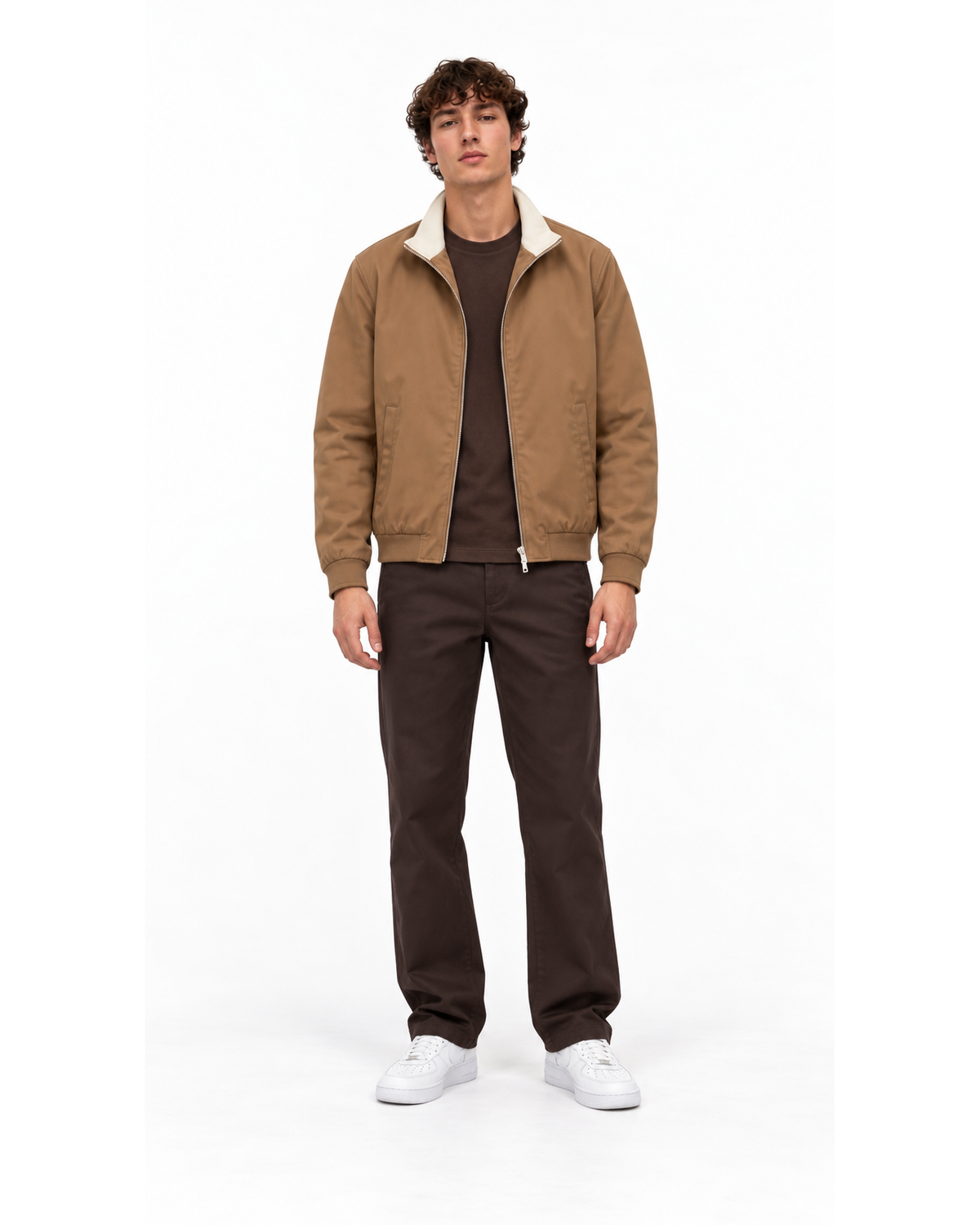 Ensemble Blouson Camel & Pantalon Marron