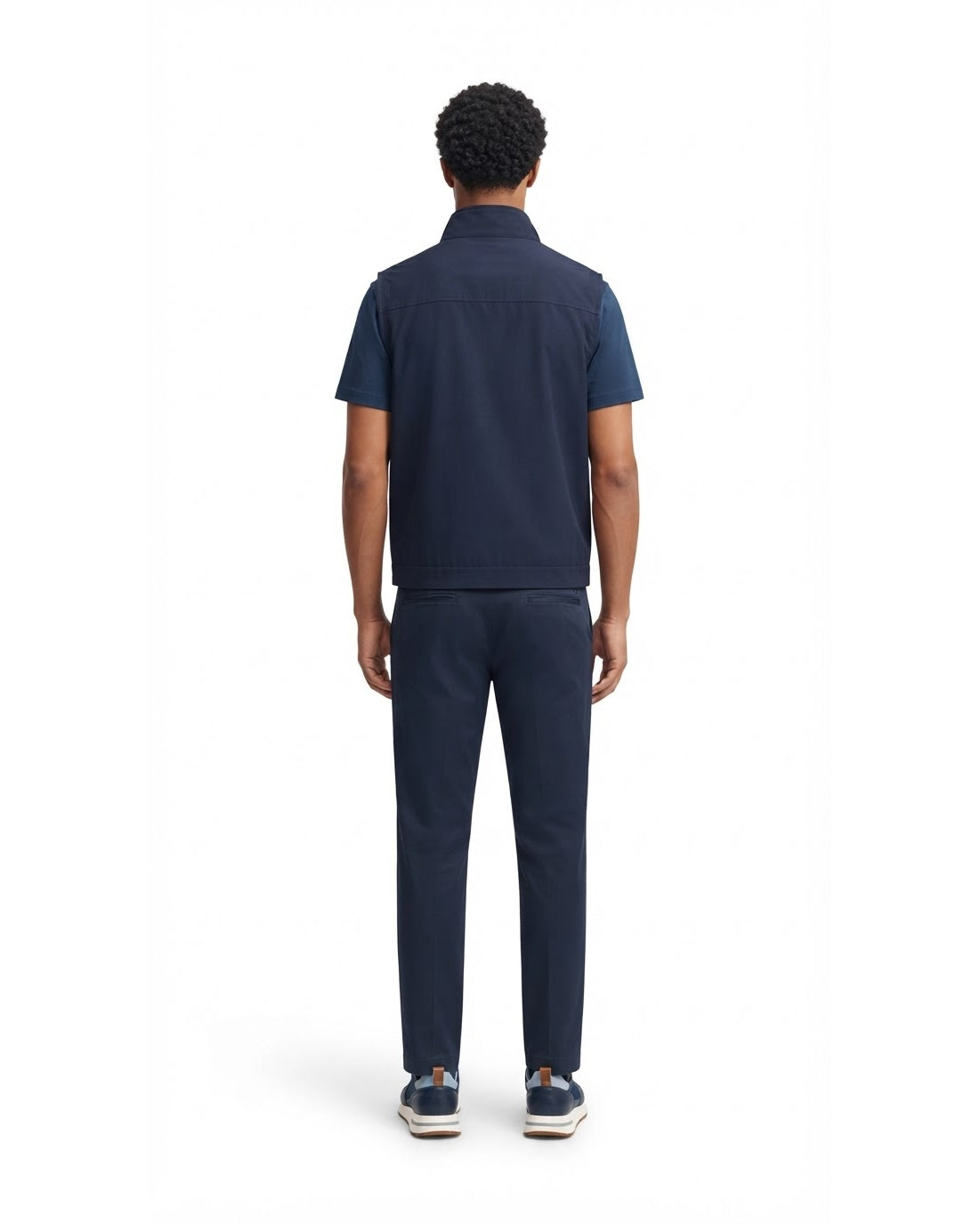 Ensemble Chemise Zippée Manches Courtes Marine & Pantalon Marine