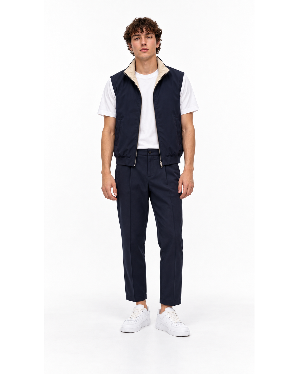 Ensemble Gilet Sans Manches Marine & Pantalon Marine