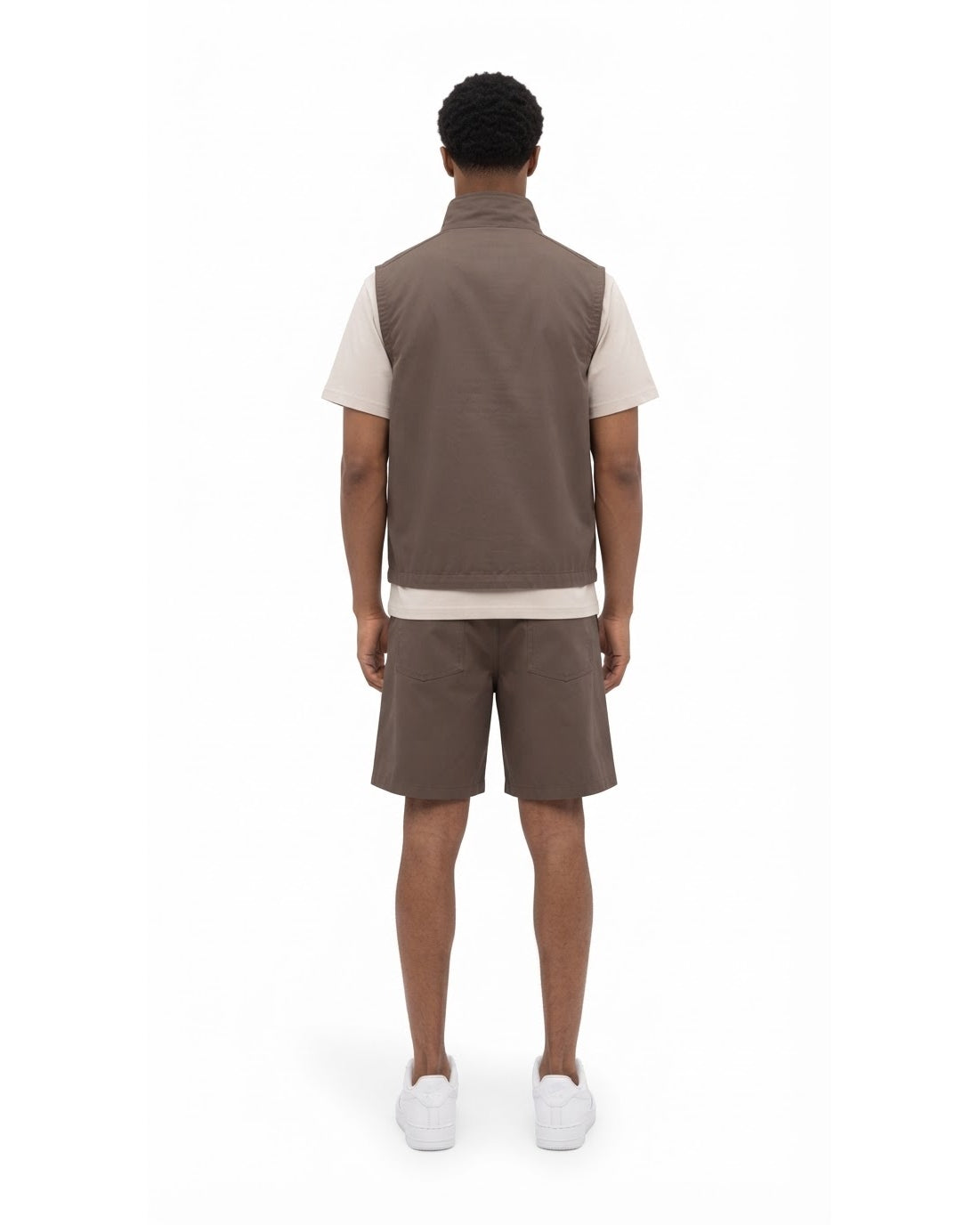 Ensemble Gilet Sans Manches Taupe & Short Taupe