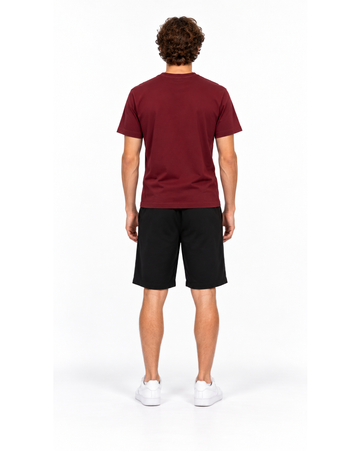 Ensemble T-shirt Bordeaux & Short Noir