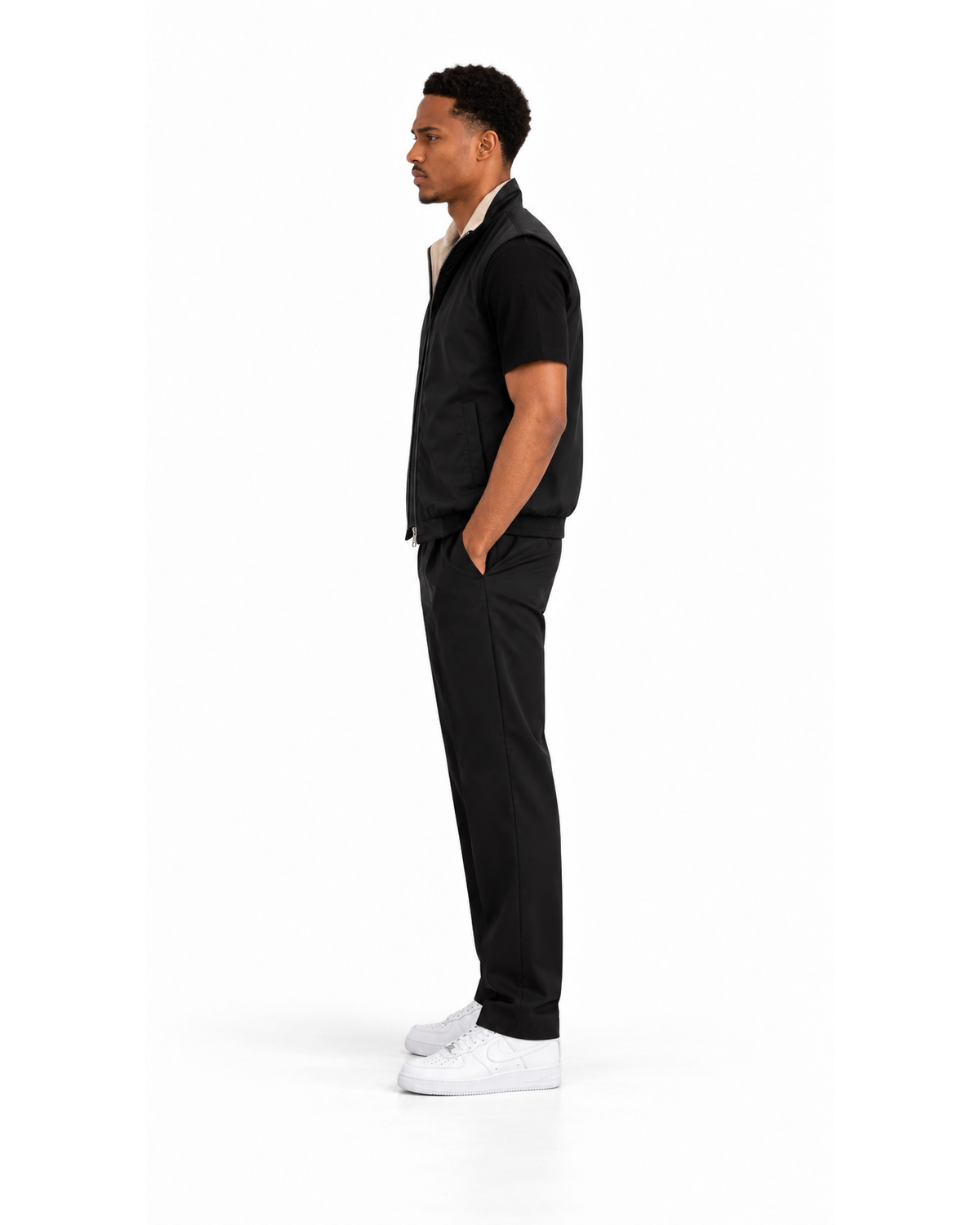 Ensemble Gilet Sans Manches Noir & Pantalon Noir