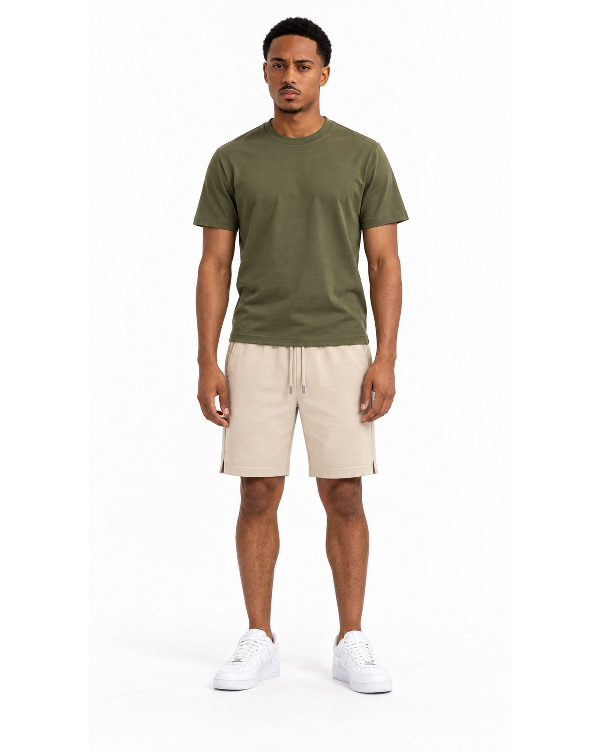 Ensemble T-shirt Kaki & Short Beige