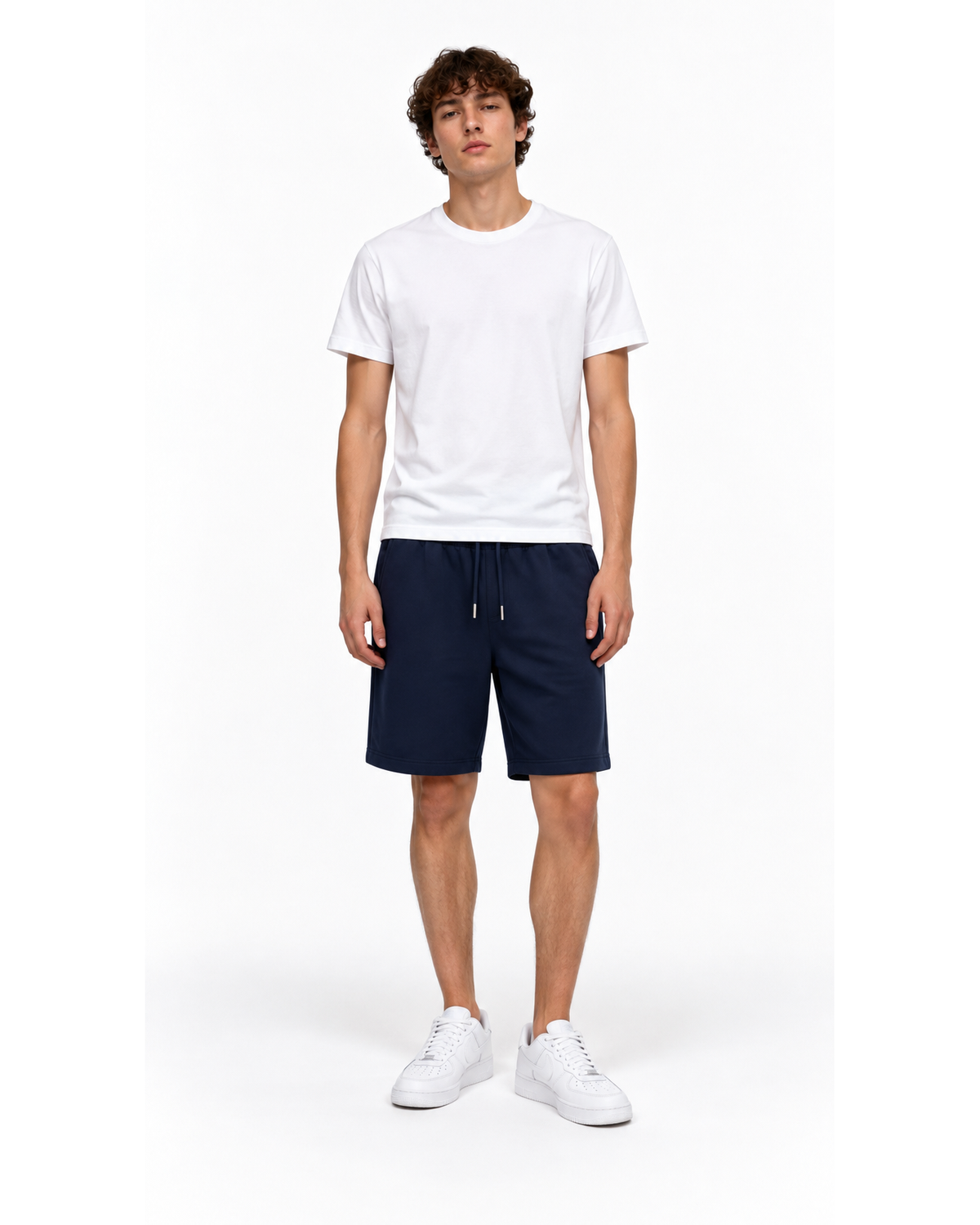 Ensemble T-shirt Blanc & Short Marine