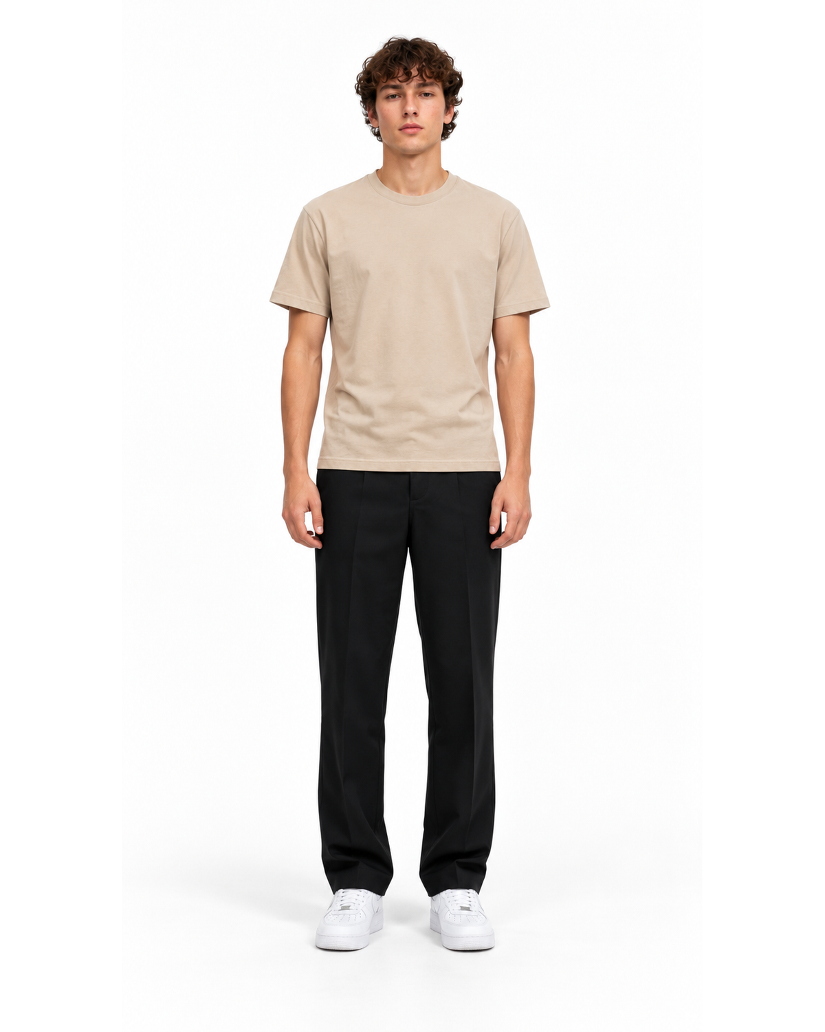 Ensemble T-shirt Beige & Pantalon Noir