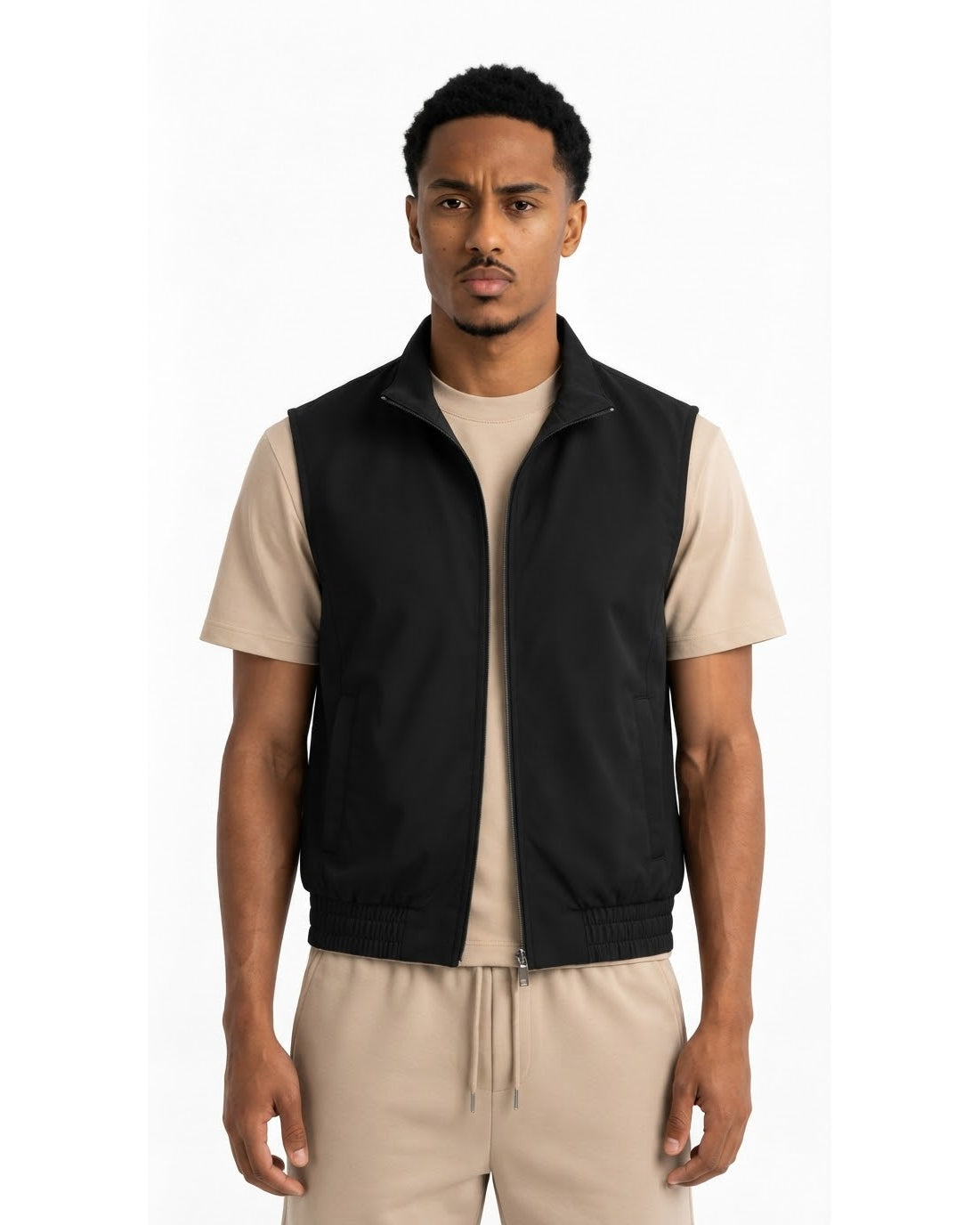 Gilet Sans Manches Zippé Noir