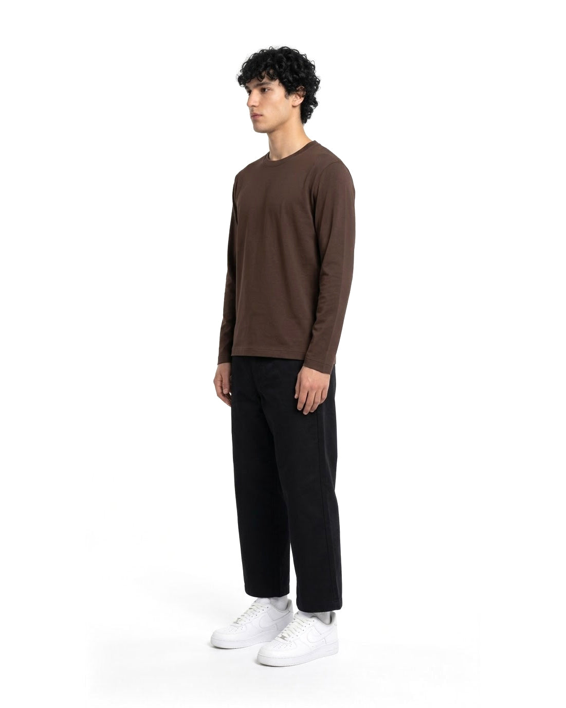 Ensemble T-shirt Manches Longues Marron & Pantalon Noir