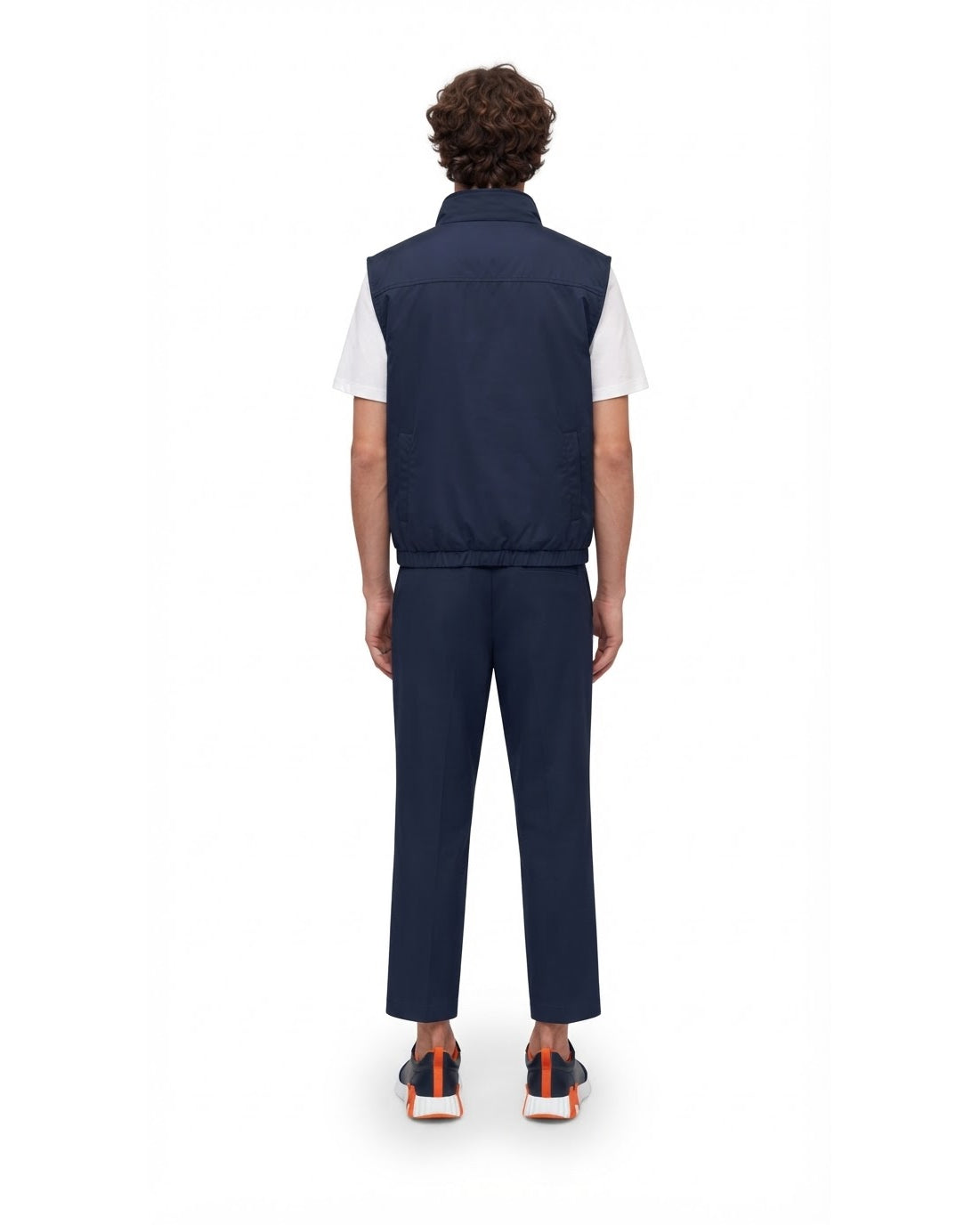 Ensemble Chemise Zippée Manches Courtes Marine & Pantalon Marine + Baskets