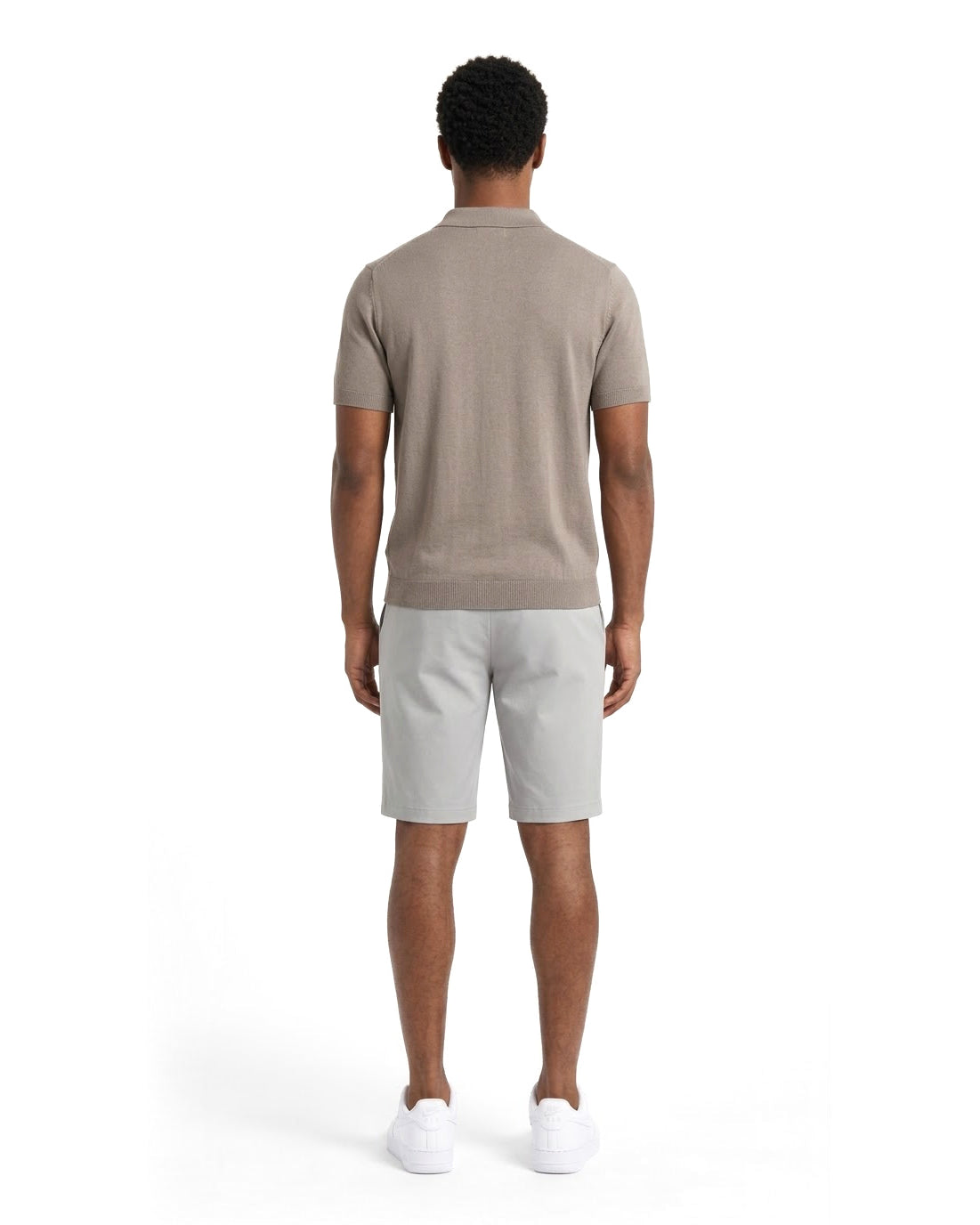 Ensemble Polo Maille Taupe & Short Gris Clair
