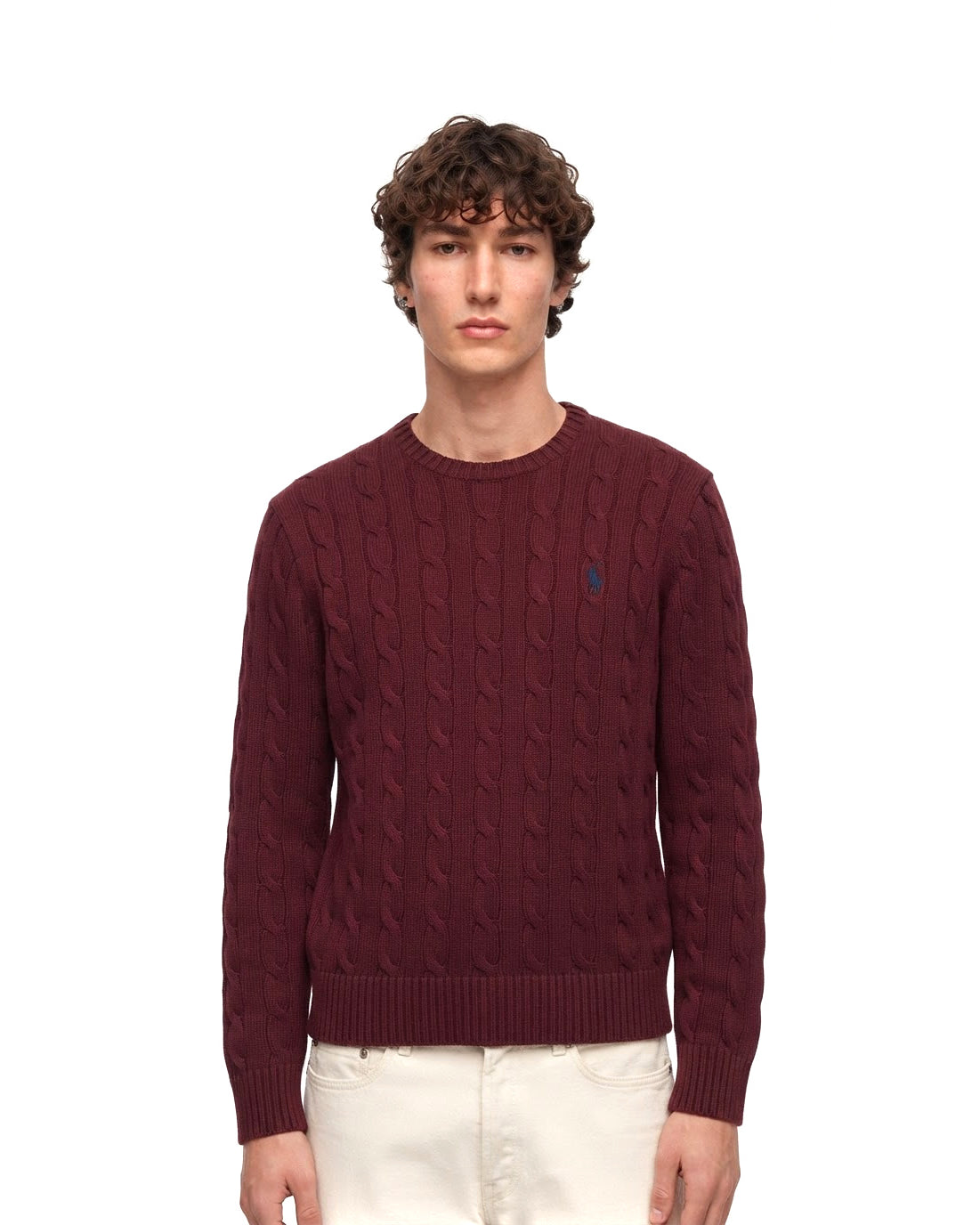 Pull Torsadé Bordeaux