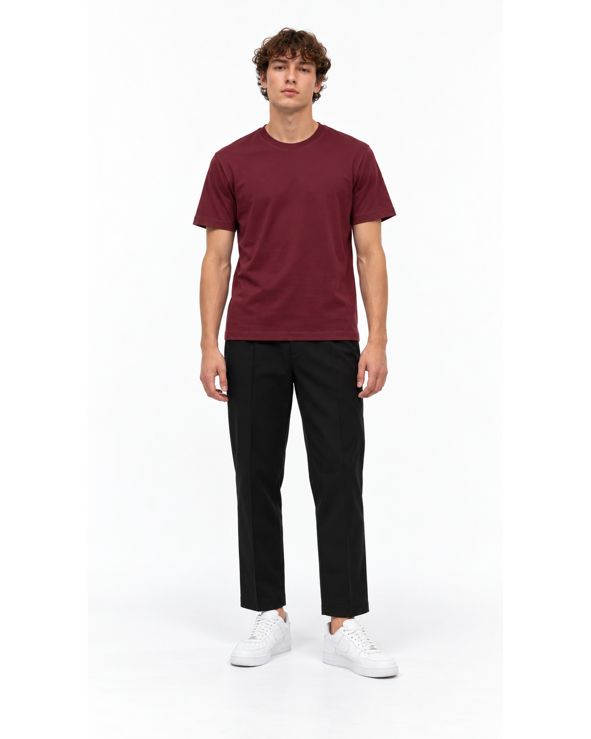 Ensemble T-shirt Bordeaux & Pantalon Noir